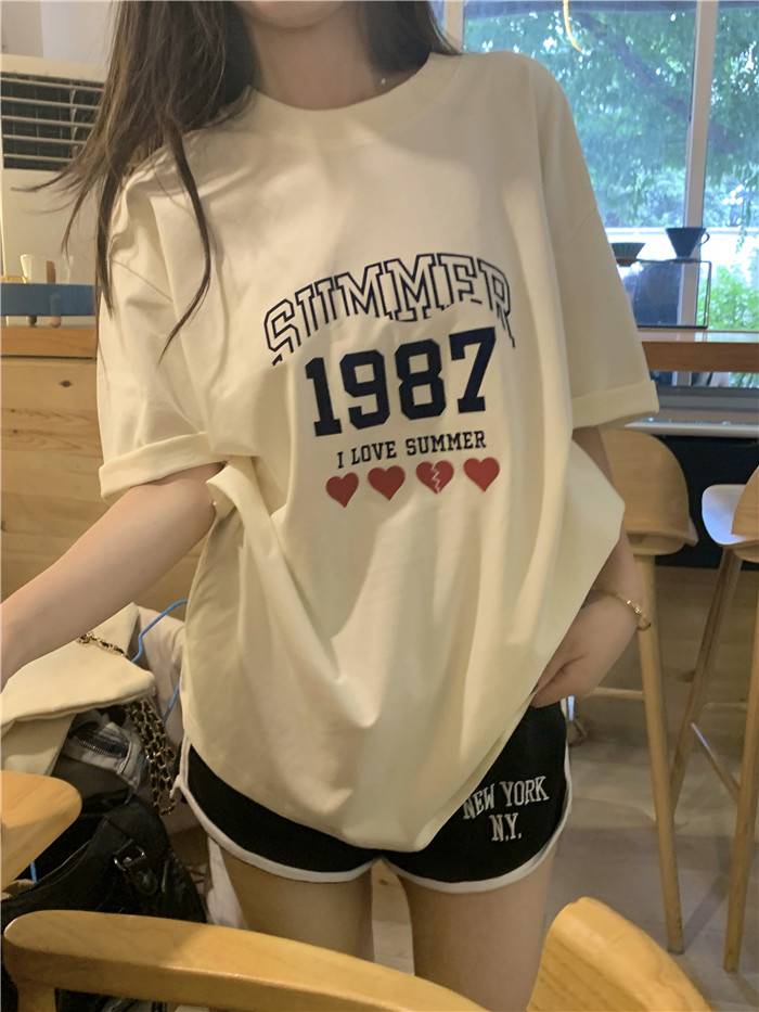 短袖t恤女寬鬆韓版ins潮2024春夏季新款中長款半袖上衣ins潮