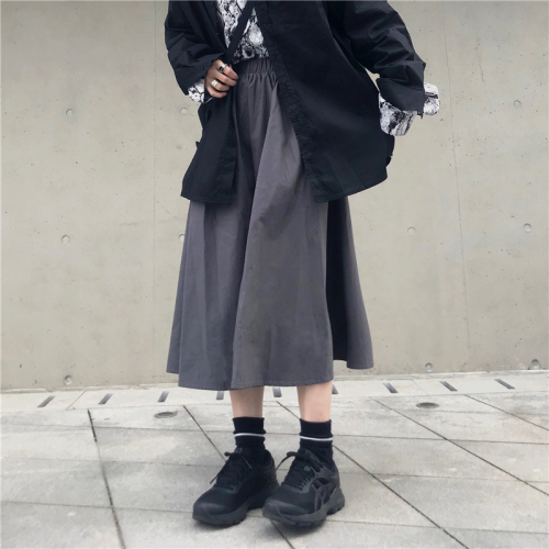 Summer 2024 new style Harajuku style gray skirt for women solid color