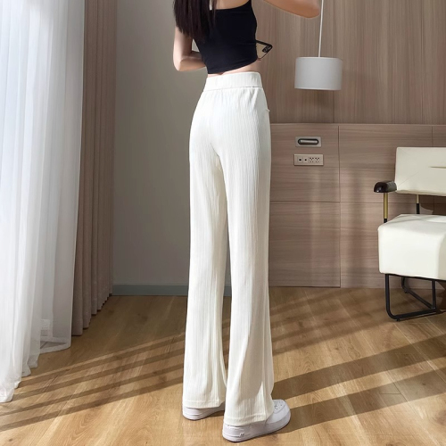 Narrow wide-leg pants for women 2024 summer new thin flared pants for women slim casual pants