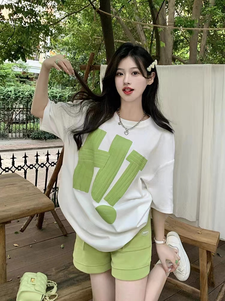 網紅時尚運動服套裝女夏季短袖短褲學生韓版寬鬆減齡休閒兩件套潮