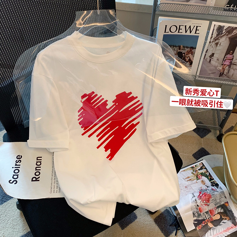 2024年夏裝新款220克/精梳純棉後包領有縫邊S-XXXL夏裝短袖T恤女