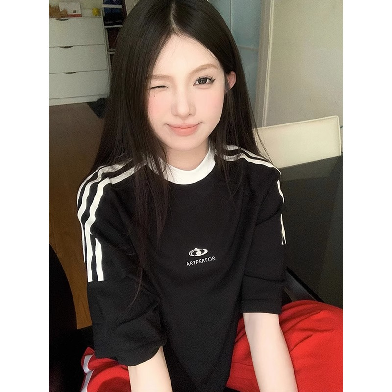 印花+拉條+螺紋領21支超爽棉200克後包領240斤大碼T恤
