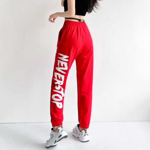 Sports pants European and American style jazz dance pants summer new loose hip-hop trendy brand high-waisted casual harem pants