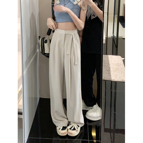 Real shot!  2024 New Style Casual Pants Design Suit Pants Women's High Waist Slim Loose Pants