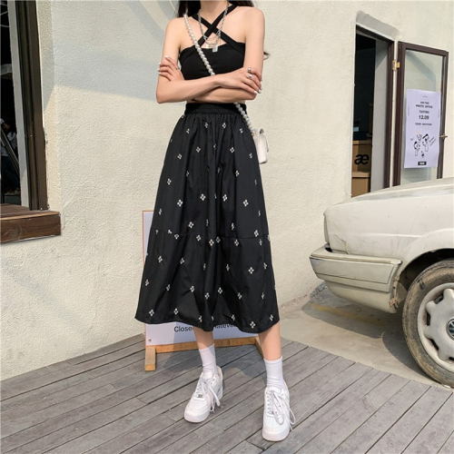 Spring and summer 2024 new floral skirt for women Korean style casual high waist