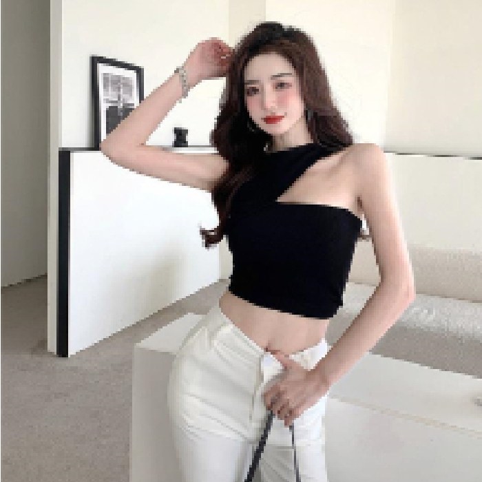 美背不規則帶胸墊吊帶背心女內搭年夏季新款無袖外穿純欲上衣