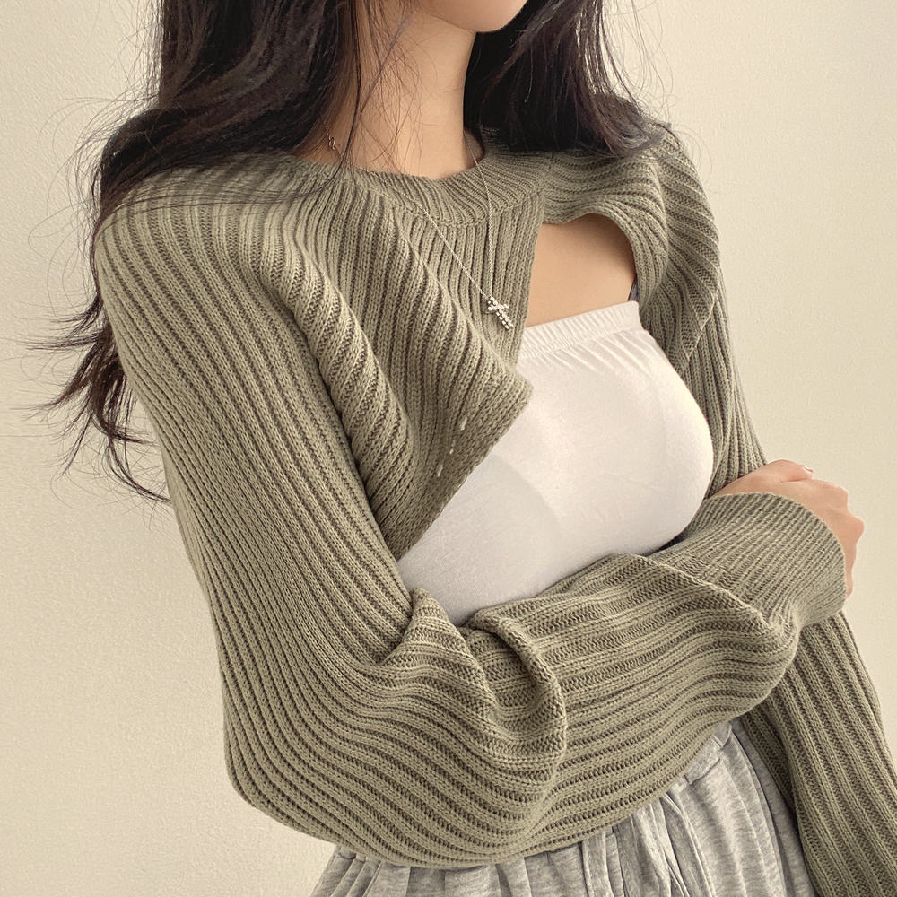 Irregular design knitted blouse