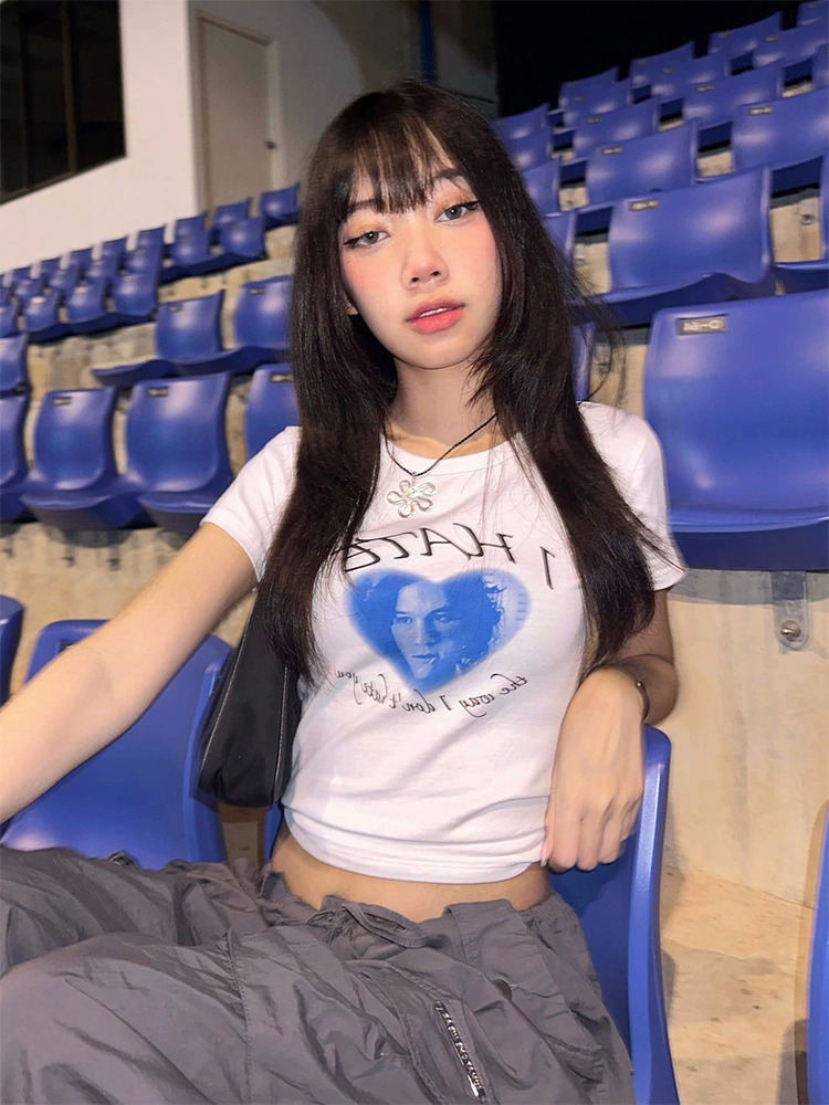 2024年夏裝新款92棉/8氨綸40支210g純棉 修身短款T恤女短袖