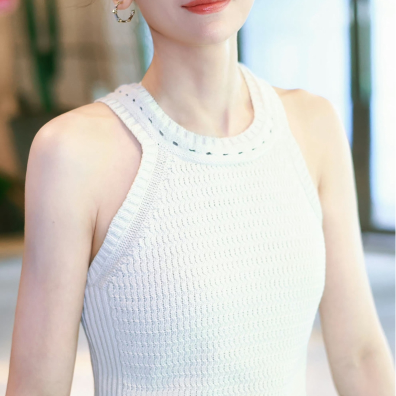明星同款白色吊帶背心2024年夏季辣妹純欲風短款緊身顯瘦上衣女
