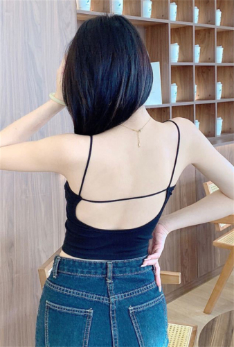 Real auction price~Spring big U beautiful back fixed coaster non-running cup outer wear cotton camisole women's versatile top