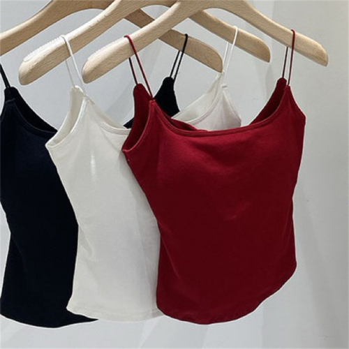 Price~Quality model running quantity price camisole vest for inner wear and outer wear with beautiful back solid color top with chest pad