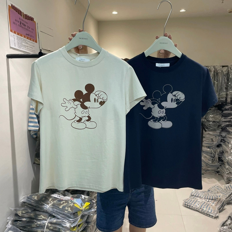 2024年夏裝新款 220克/精梳純棉後包領有縫邊S-XXXL夏裝短袖T恤女