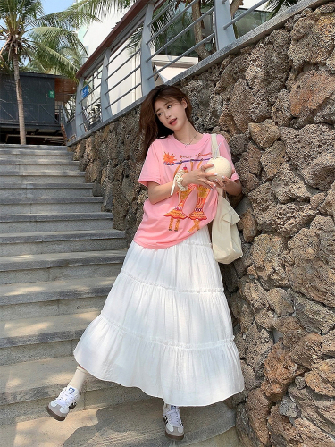 实拍 夏韩chic简约人手一件通勤时尚套装T恤+蛋糕裙