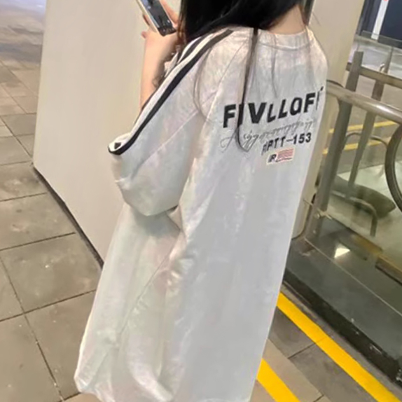 T9999#官圖 200克後包條20支平紋 純棉三條槓短袖T恤女夏