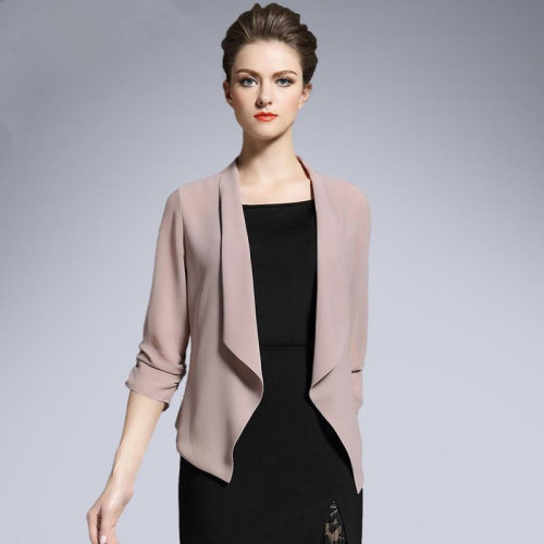 2024 spring and summer new large size chiffon cardigan thin short coat summer shawl sun protection clothing for women with skirt