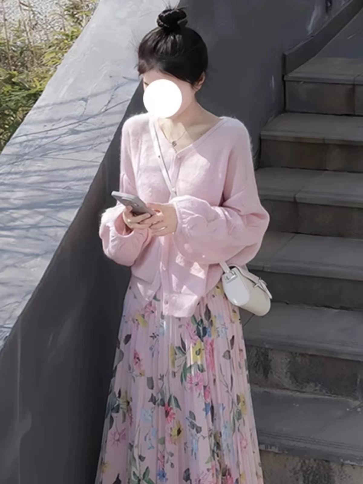 2024春季新款韓版溫柔風小清新單排扣針織衫毛衣外套上衣