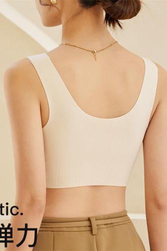 Actual price~Push-up type fixed coaster underwear U-shaped beautiful back shoulder straps widening pull-up small vest covering side breasts