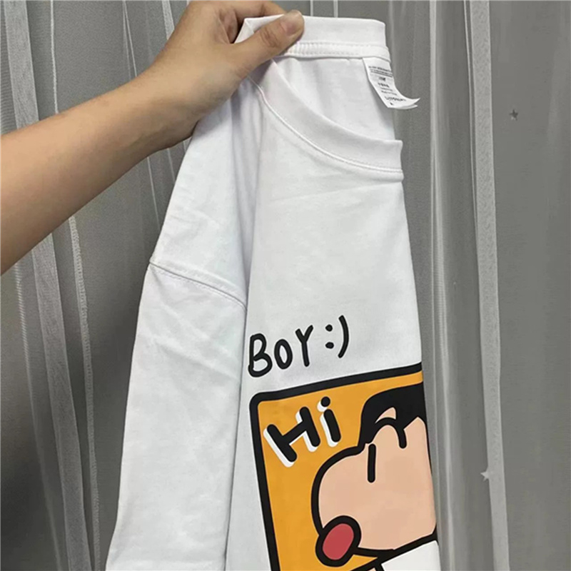 日系復古純棉短袖t恤女夏季設計感卡通印花寬鬆體恤chic港風上衣