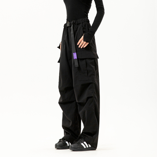 运动裤女春夏季美式宽松垂感直筒小个子显瘦休闲工装裤