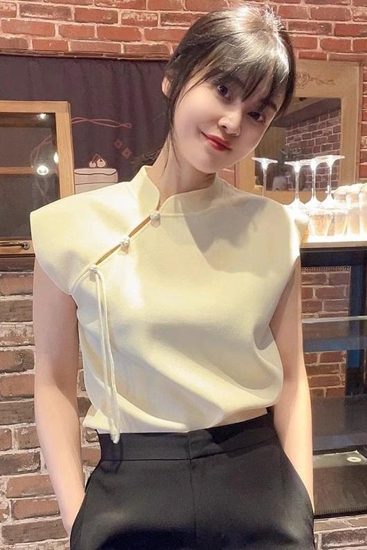天貓質量新中式上衣2024年夏季新款氣質高級感國風盤扣上衣女
