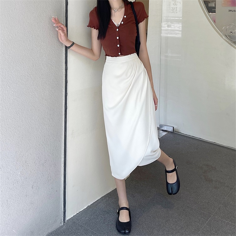 夏季2024新款黑色不規則包臀半身裙女