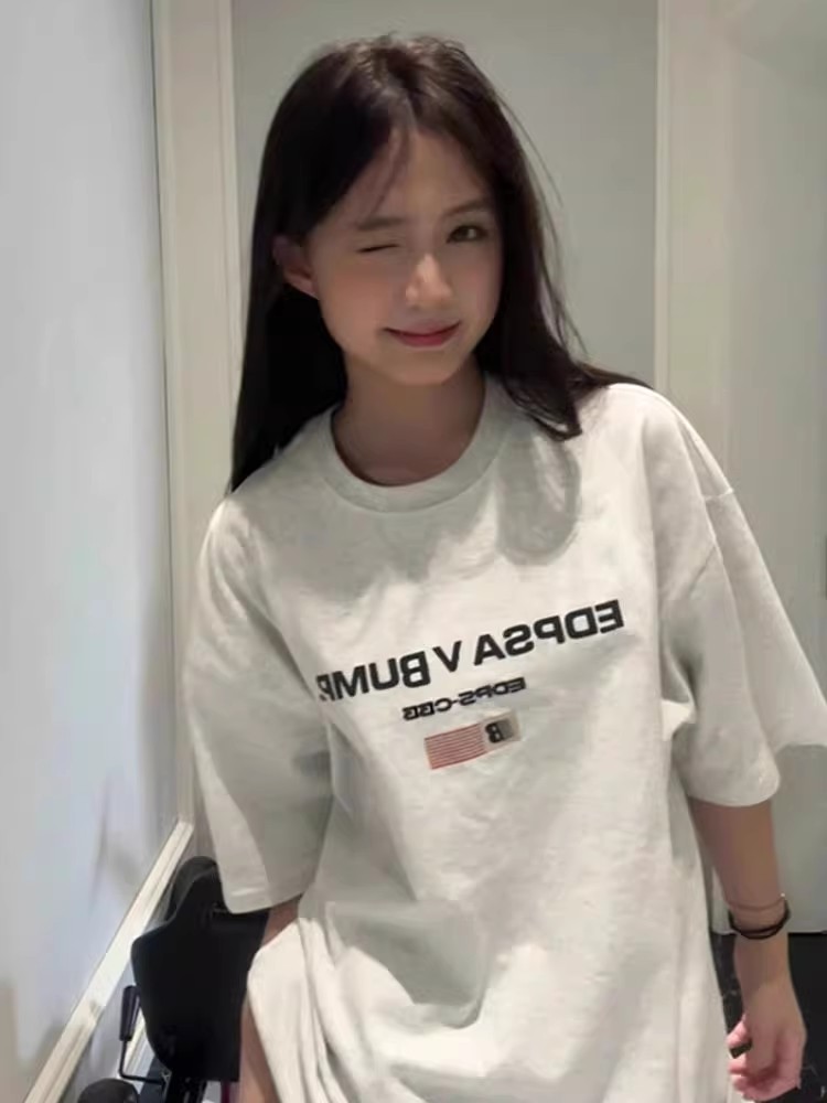 2024年夏裝新款 220克/精梳純棉後包領有縫邊S-XXXL夏裝短袖T恤女