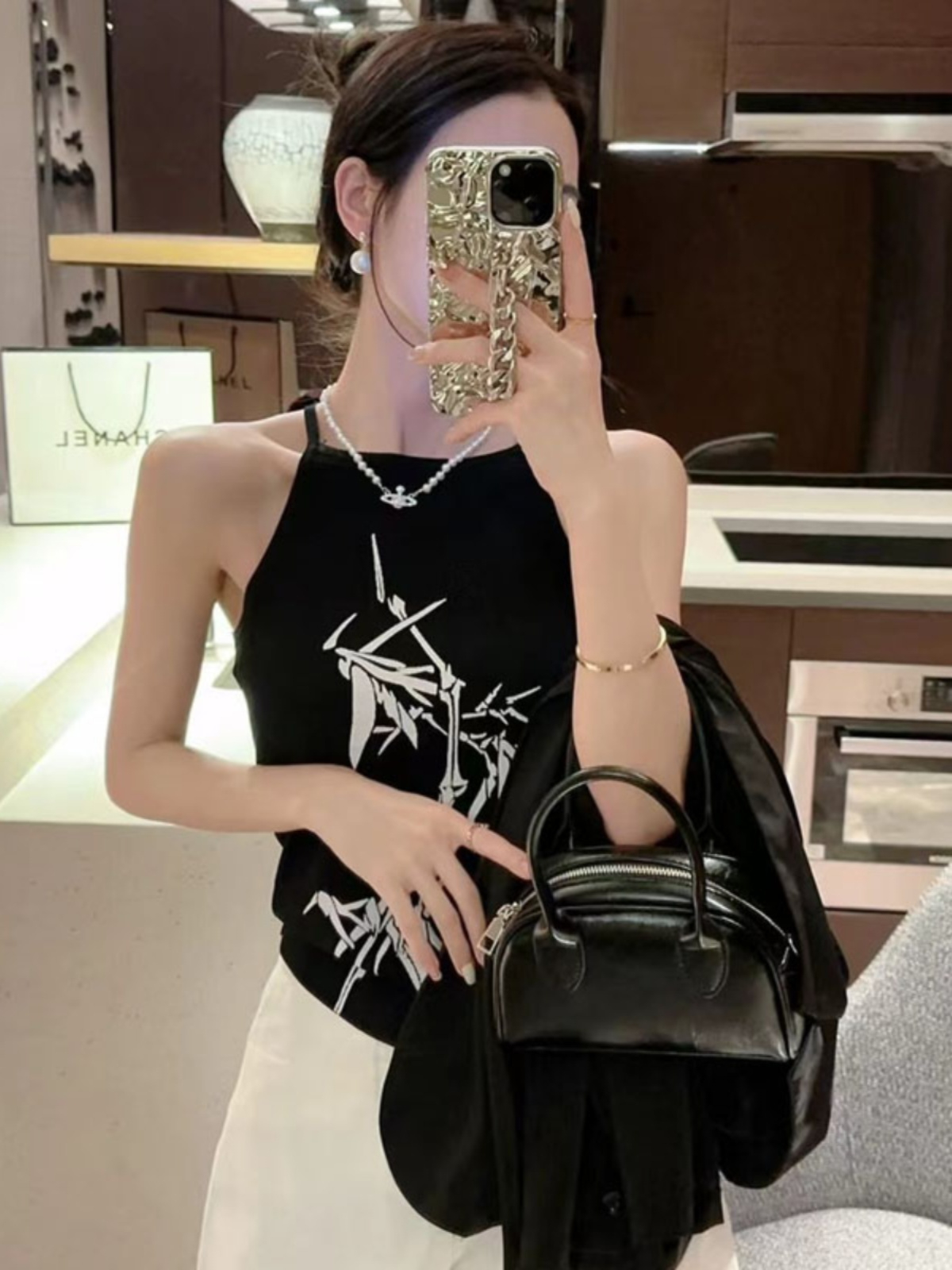 已出貨 國風吊帶背心新款辣妹設計感小眾別致新中式外穿掛脖上衣