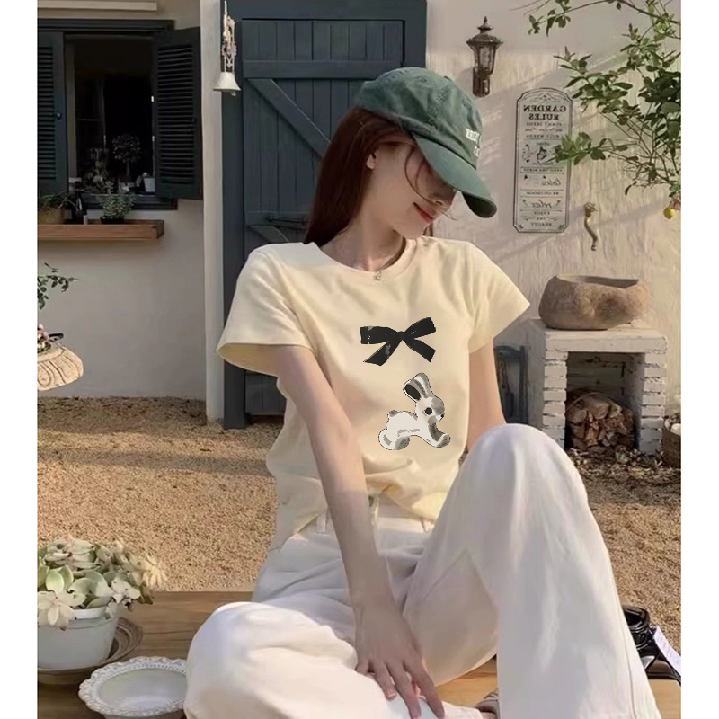 220克後包條40支1*1羅紋 春夏正肩短袖T恤女