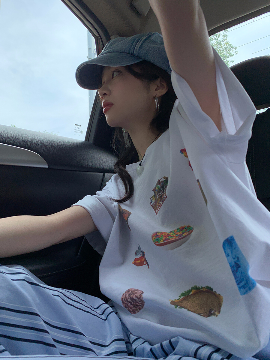 2024年夏裝新款220克/精梳純棉後包領有縫邊S-XXXL夏裝短袖T恤女