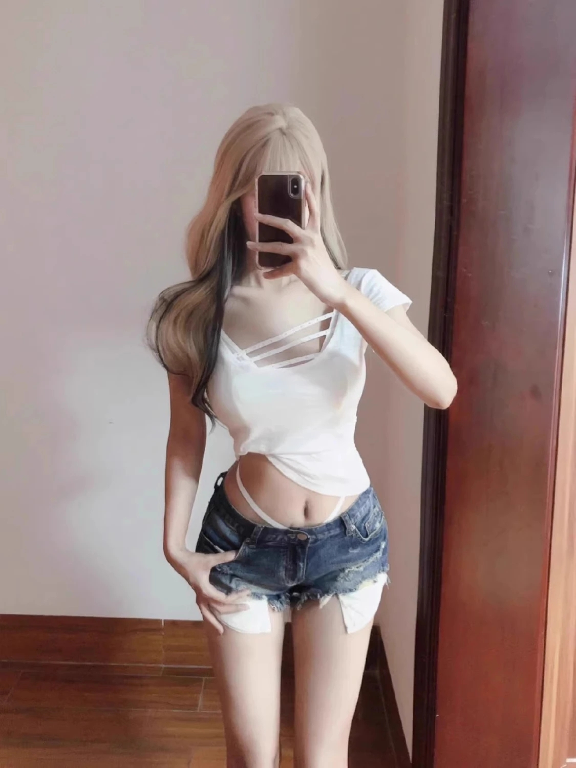 美式辣妹復古水洗毛邊破洞牛仔短褲女夏季高腰顯瘦包臀闊腿熱褲潮