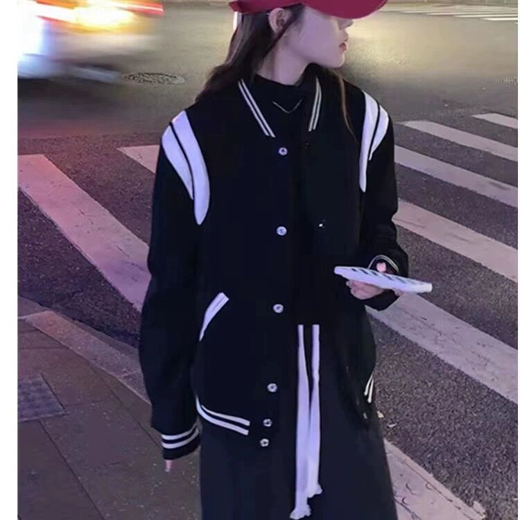 早秋小香風棒球服女夾克設計感小心機衛衣短外套