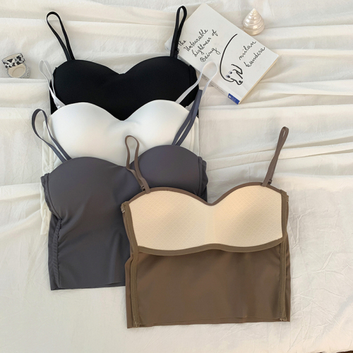Real shot of ice silk sports camisole women's inner wear design niche outer wear beautiful back slim short hot girl top
