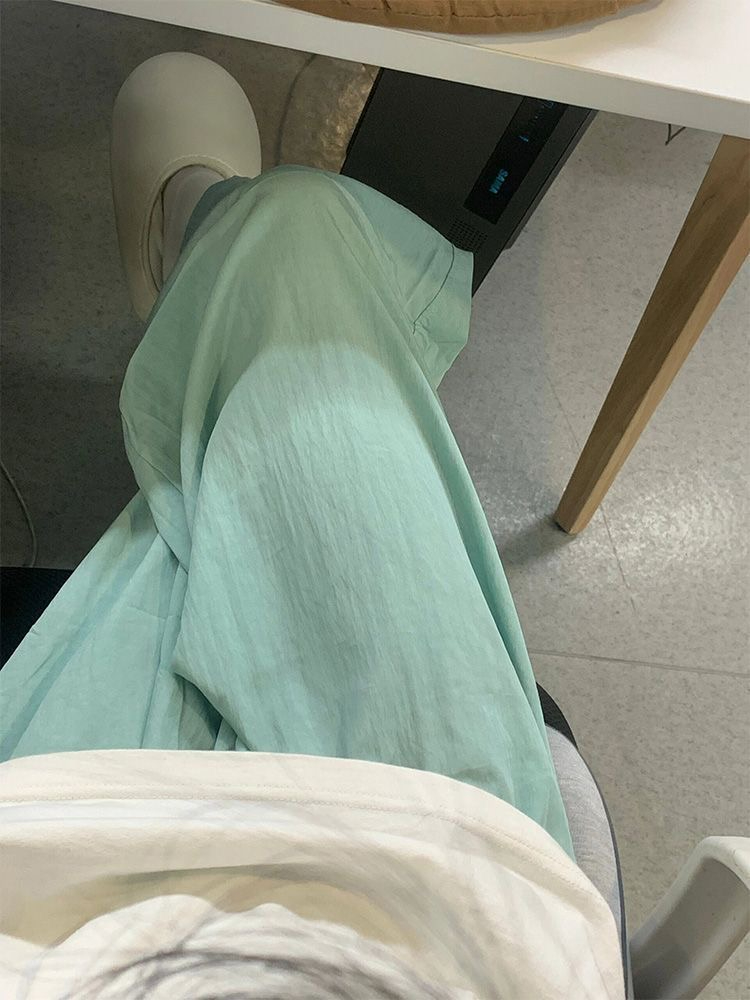 山本褲休閒寬鬆女闊腿褲褶皺涼涼褲