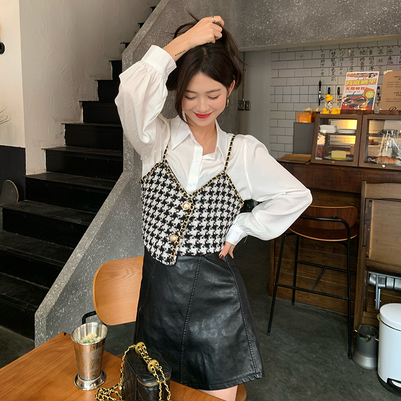 小香風馬甲春季新款洋氣減齡千鳥格設計感短款女