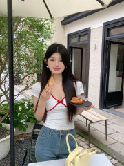 Real shot of dopamine big V-neck contrasting color T-shirt for women summer sweet hottie bow top ins trend