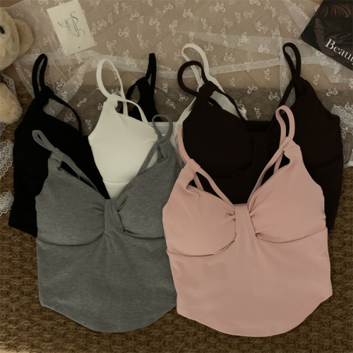 Actual shot ~ Pure desire sexy slim camisole for women solid color simple inner wear outer top
