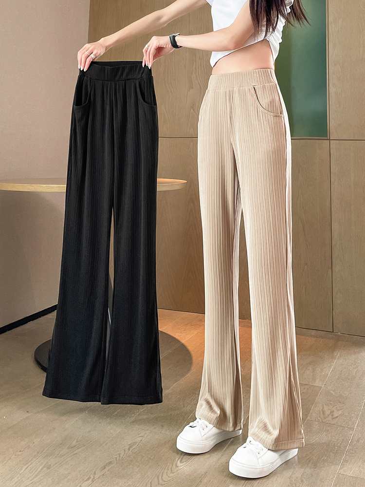 Slim Straight Leg Pants for Women 2024 Spring and Autumn Thin New Model Drop Shoulder Wide Leg Straight Pants