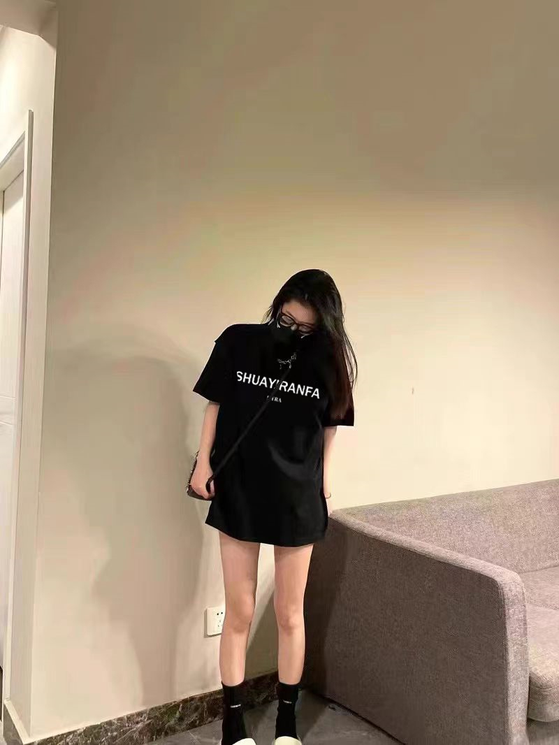 官圖220克/精梳純棉後包領有縫邊S-XXXL夏裝短袖T恤女
