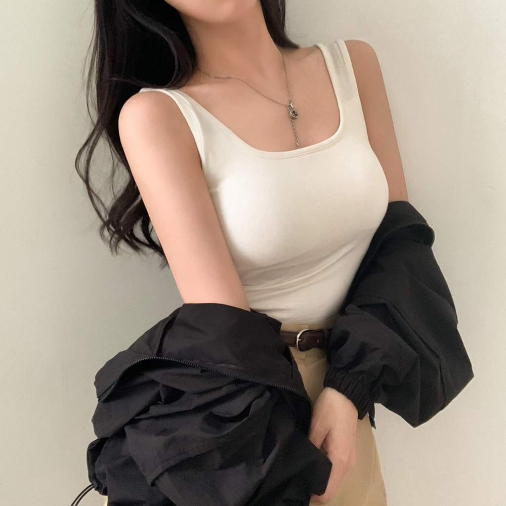 韓國chic百搭內搭打底美背帶胸墊外穿顯瘦吊帶上衣女