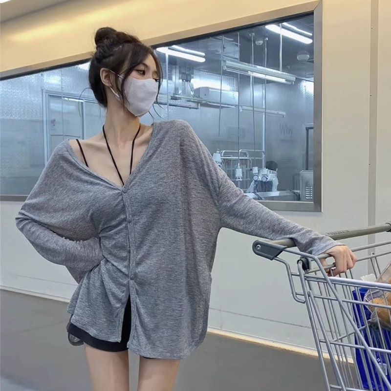 防曬開衫女長袖春夏季外搭薄款寬鬆透氣上衣微透空調衫