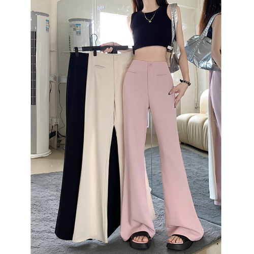Real shot!  2024 New Style Casual Pants Design Suit Pants Women's Micro-Flax Slim Fit Pants