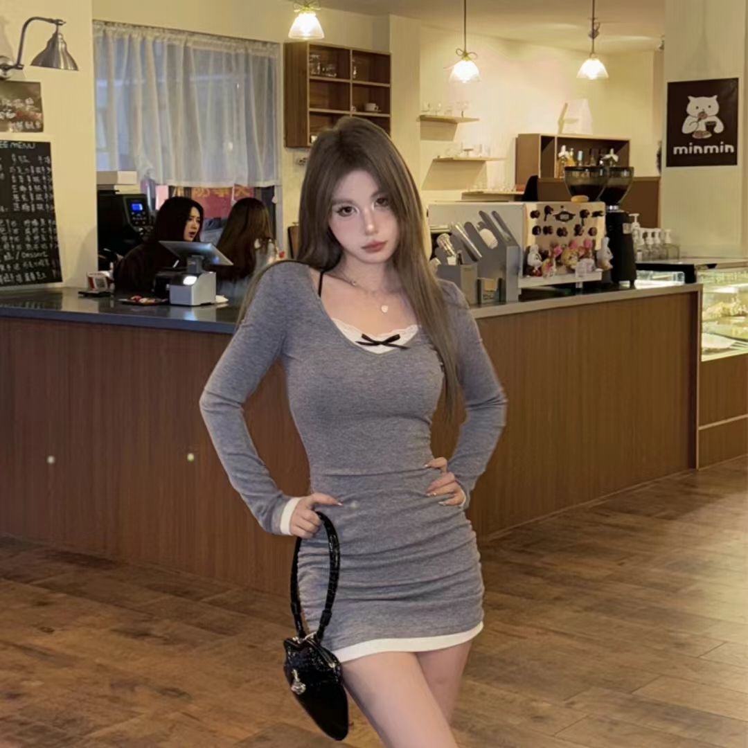 心動預警法式純欲辣妹設計感連衣裙女2024春季新款性格包臀裙