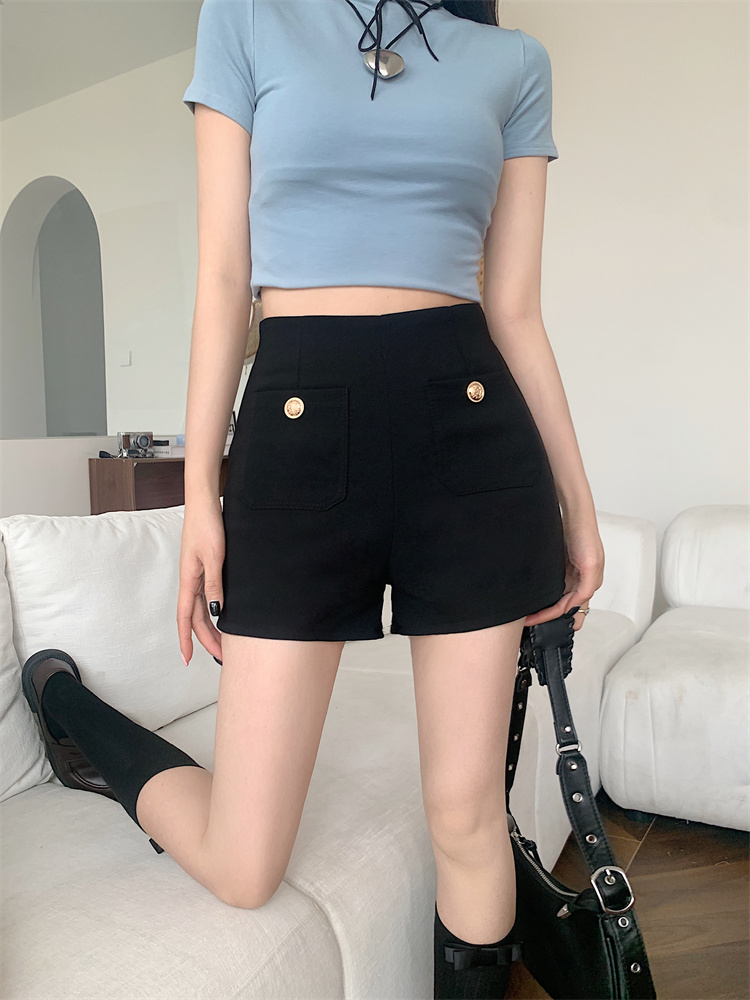 實拍miu里miu氣春夏高腰下半身失蹤打底短褲女外穿彈力熱褲