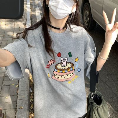 短袖t恤女寬鬆韓版ins潮2024春夏季新款中長款半袖上衣ins潮