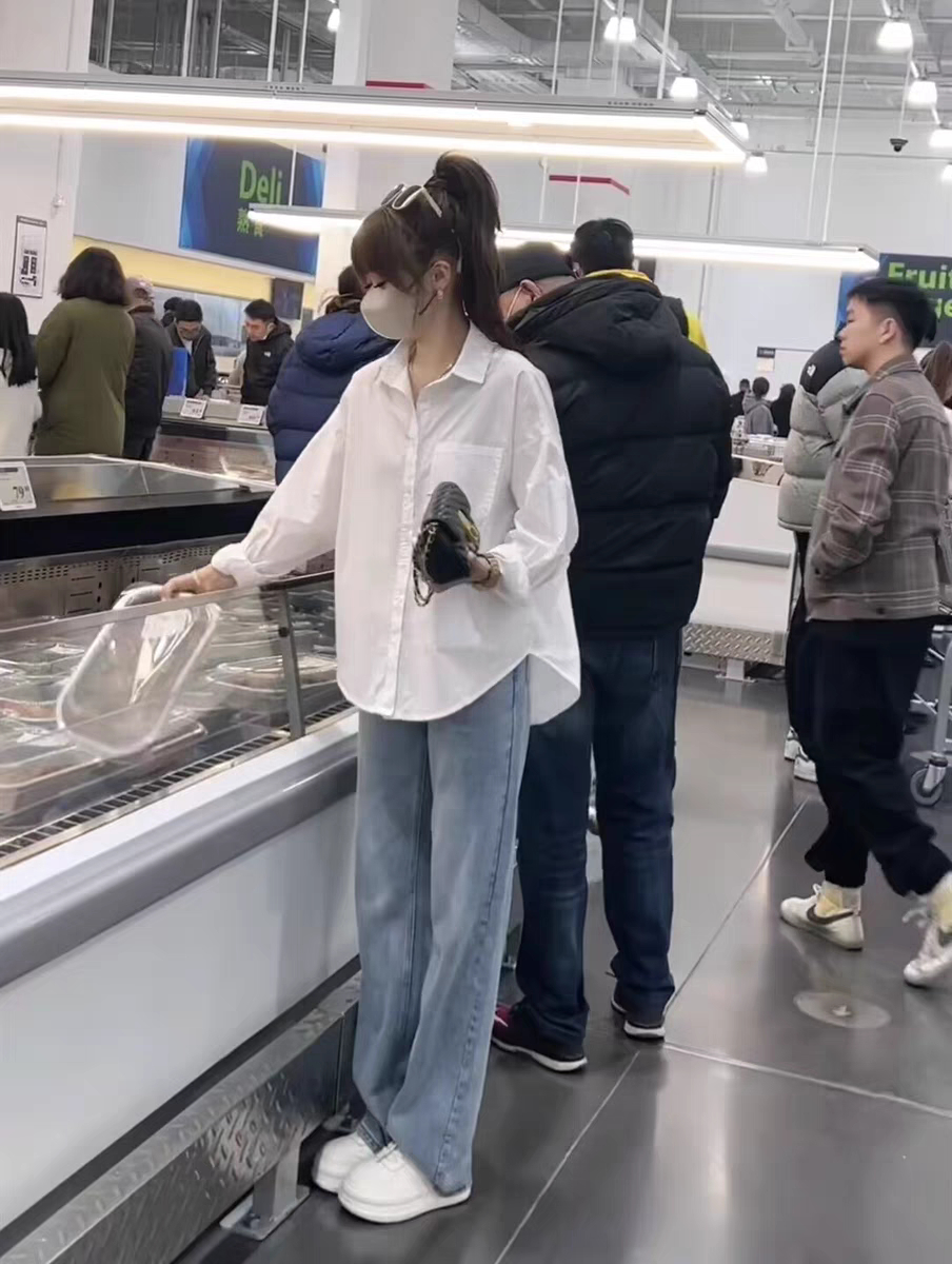 簡約白色襯衫女休閒百搭2024春夏薄款長袖小衫寬鬆顯瘦設計感襯衣