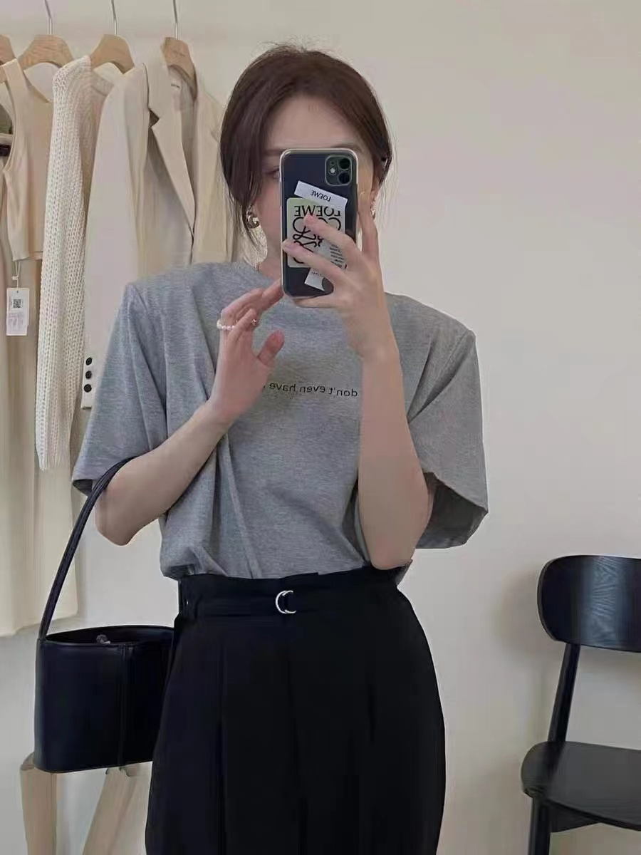 洋氣百搭B備韓國東大門春夏基礎多色圓領舒適短袖打底T恤