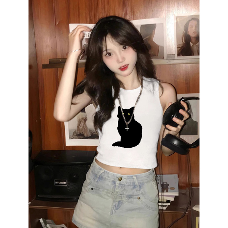 210克後包條 春夏新款修身顯瘦短款無袖背心女
