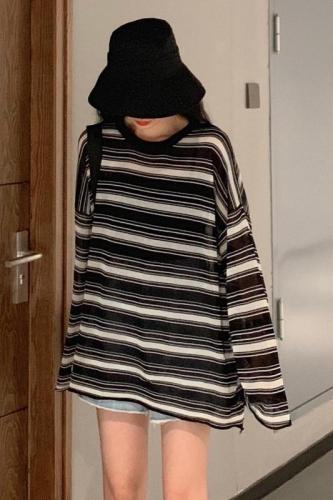 天猫质量针织衫防晒衣女夏季2024新款韩版宽松罩衫薄款打底衫