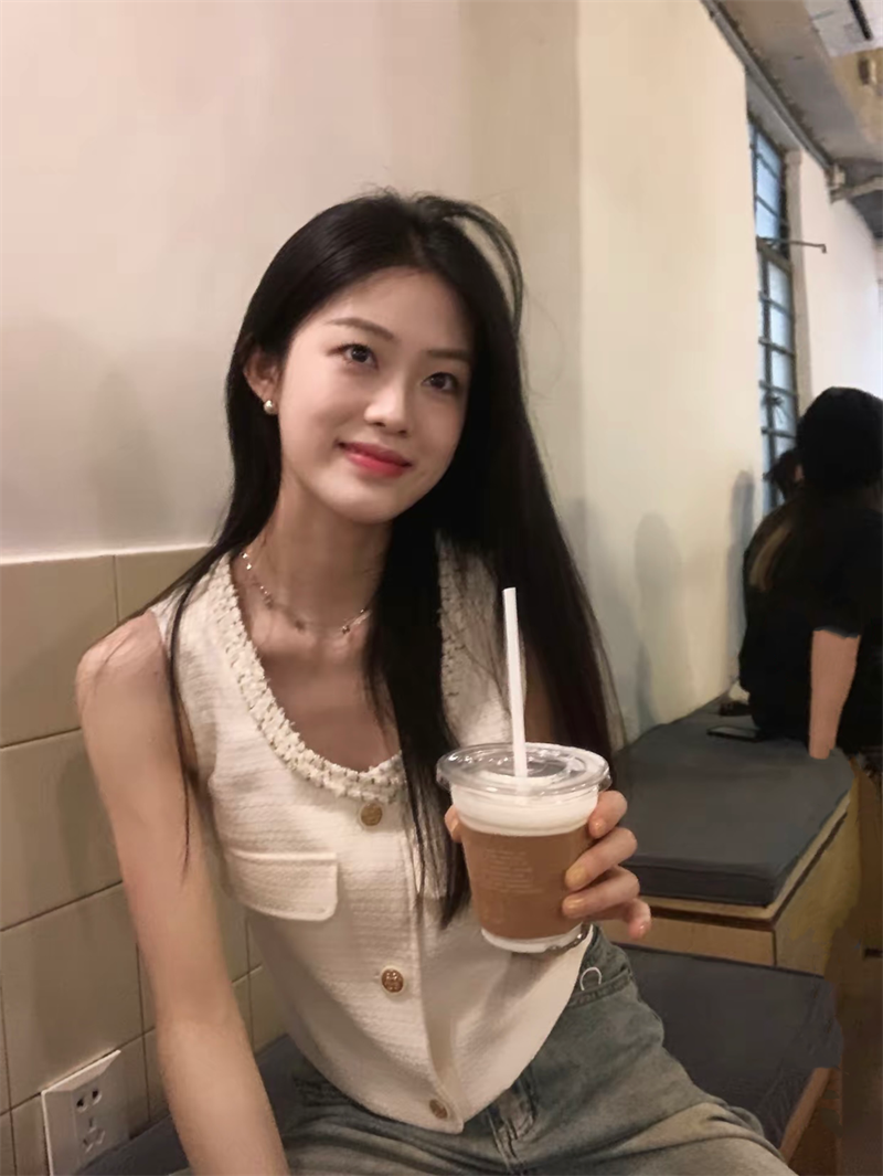 顯瘦小眾設計感精緻氣質小香風馬甲實拍