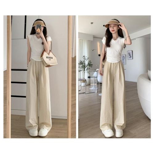 Original fabric, high-quality summer thin high-waist drape loose lazy Yamamoto pants straight casual pants